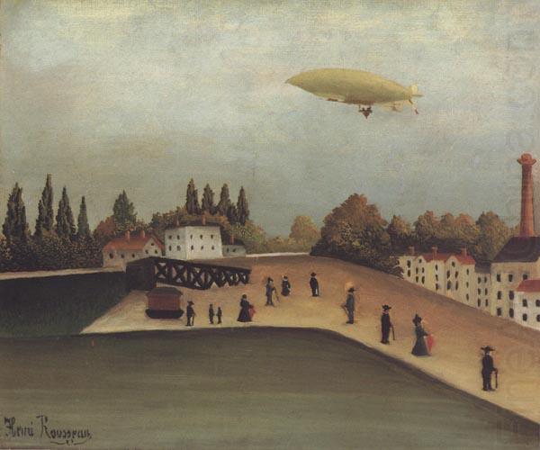 Landscape with a Dirigible, Henri Rousseau